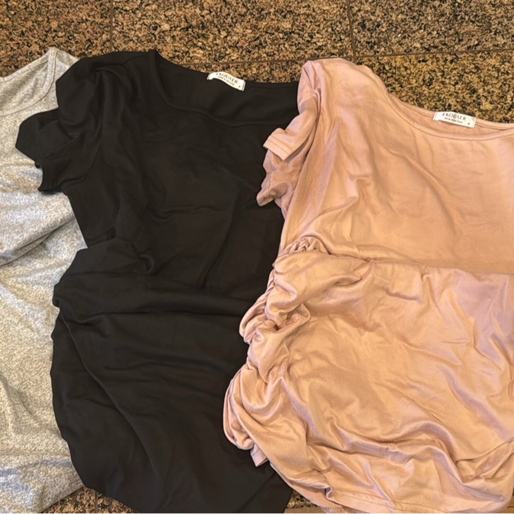 Maternity Short Sleeve Tops - Black, Pink, Gray - & Kindred Bravely Nursing Bra